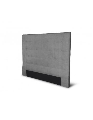 Tête de lit capitonnée en tissu OBED motif carré grise 140 x 120 cm