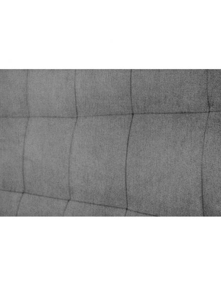 Tête de lit capitonnée en tissu OBED motif carré grise 140 x 120 cm