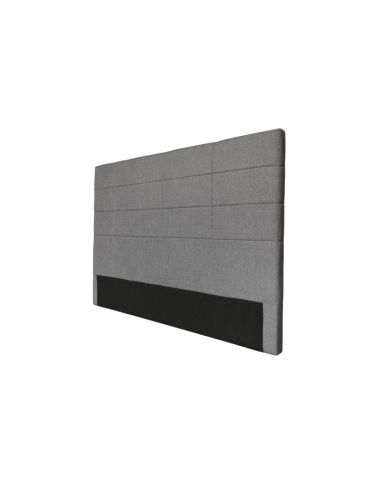 Tête de lit OBED aspect quadrillé en tissu gris