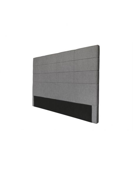 Tête de lit OBED aspect quadrillé en tissu gris