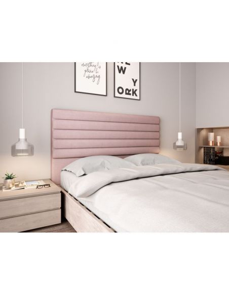 Tête de lit capitonnée en tissu OBED aspect bombé vert d'eau 160 x 120 cm