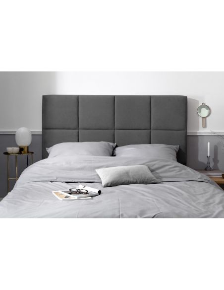 Tête De Lit en Tissu Structurel, Couleur Gris Foncé, Begonia, Marque Mazzini Sofas