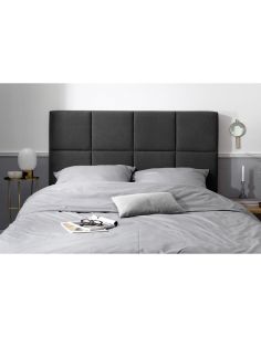 Tête De Lit en Tissu Structurel, Noir, Begonia, Marque Mazzini Sofas