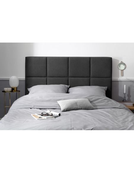 Tête De Lit en Tissu Structurel, Noir, Begonia, Marque Mazzini Sofas