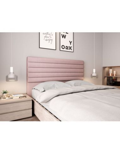 Tête de lit capitonnée en tissu OBED aspect bombé vert d'eau 160 x 120 cm