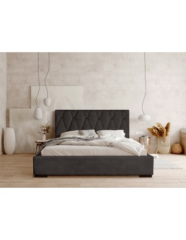 Tête de lit et Sommier DELIA Gris Anthracite