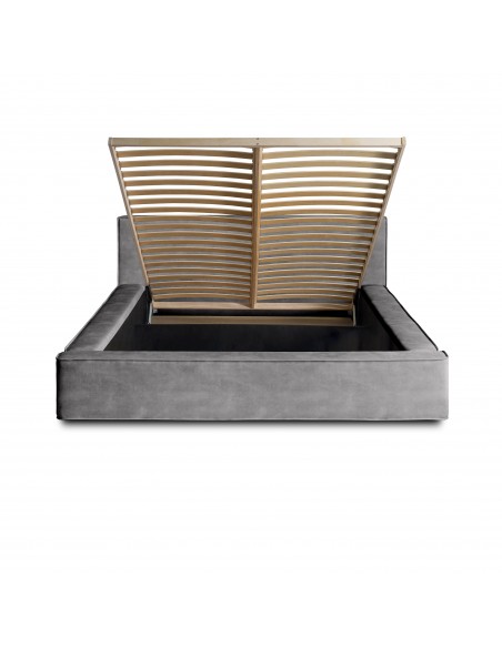 Tête de lit et Sommier ALMA GRIS ASH