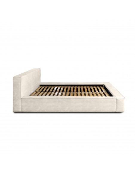 Tête de lit et Sommier ALMA BLANC PERLE