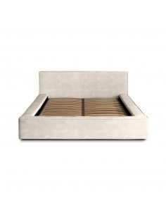 Tête de lit et Sommier ALMA BLANC PERLE 2