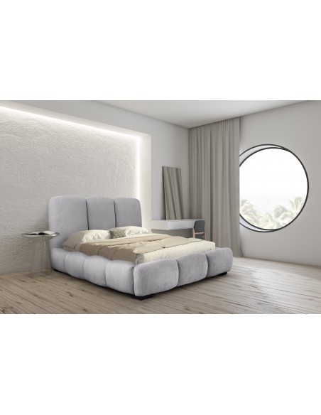 Tête de lit et Sommier ALLURE GRIS CLAIR