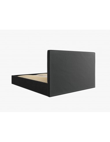 Lit Coffre en Velours Avec Tête de Lit, Couleur Noir, Pyla, Marque Micadoni