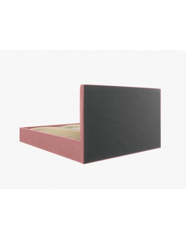 Lit Coffre en Velours Avec Tête de Lit, Couleur Rose, Pyla, Marque Micadoni