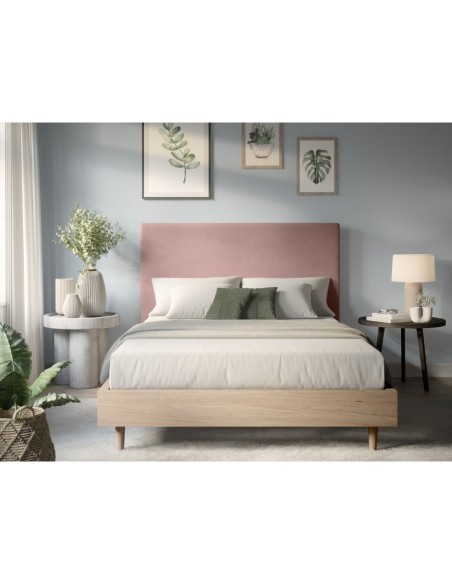 TETE DE LIT VELOURS COTELE LAUREL ROSE