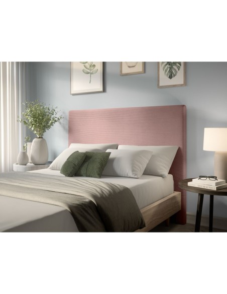 TETE DE LIT VELOURS COTELE LAUREL ROSE