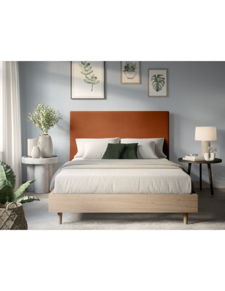 TETE DE LIT VELOURS COTELE LAUREL TERRACOTA