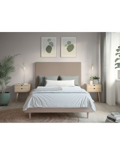 TETE DE LIT TISSU BOUCLETTES LAUREL TAUPE 2