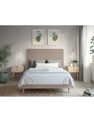 TETE DE LIT TISSU BOUCLETTES LAUREL TAUPE