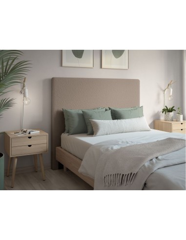 TETE DE LIT TISSU BOUCLETTES LAUREL TAUPE