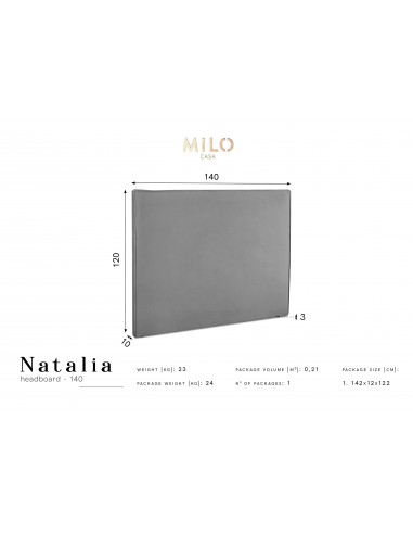 Tête De Lit En Velours, Couleur Lavande, Natalia, Marque Milo Casa