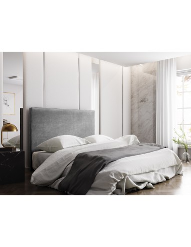 Tête De Lit En Velours, Couleur Gris Clair, Natalia, Marque Milo Casa