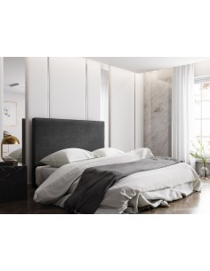 Tête De Lit En Velours, Couleur Gris Foncé, Natalia, Marque Milo Casa 2
