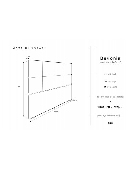 Tête De Lit En Velours, Couleur Bleu Foncé, Begonia, Marque Mazzini Sofas