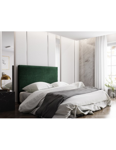 Tête De Lit En Velours, Couleur Vert Bouteille, Natalia, Marque Milo Casa
